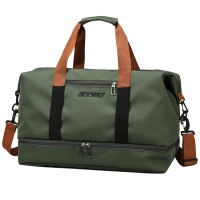 Сумка дорожная 001 с отделением для обуви с регулируемым плечевым ремнем Green
