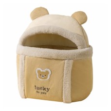 Рюкзак-перенесення для котів 2308SXMJ2582HA12 Ведмедик утеплений з кишенею для рук Yellow M