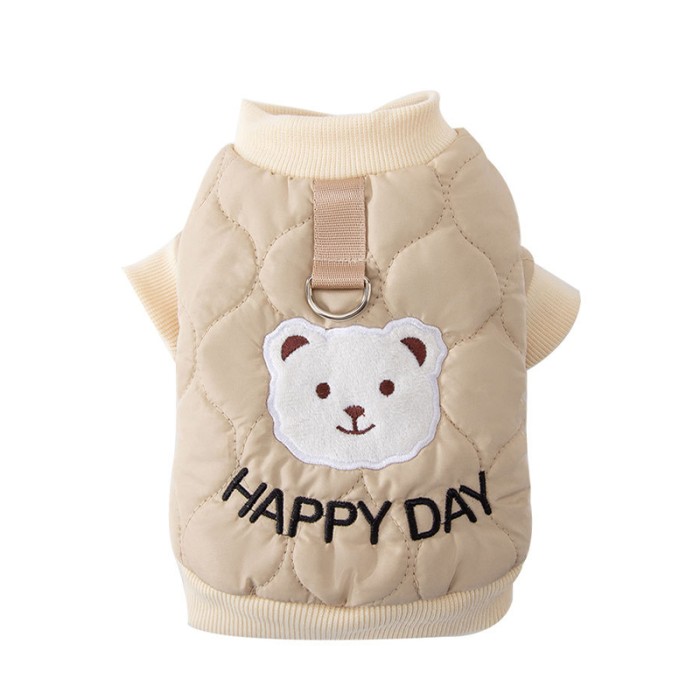 Куртка для животных Тедди 2310SXSL1869 Happy Day с петлей для поводка Beige S
