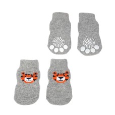 Шкарпетки для собак 2305CGSL1479 з неслизькими накладками, що зігрівають Тигр S