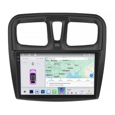 Штатна магнітола Lesko для Dacia Sandero II ver 3 2012-2016 екран 10" 4/64 QLED CarPlay 4G Wi-Fi GPS 360 Prime
