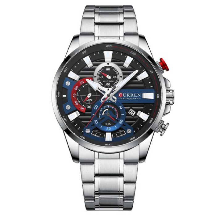 Curren 8415 Silver-Black-Blue