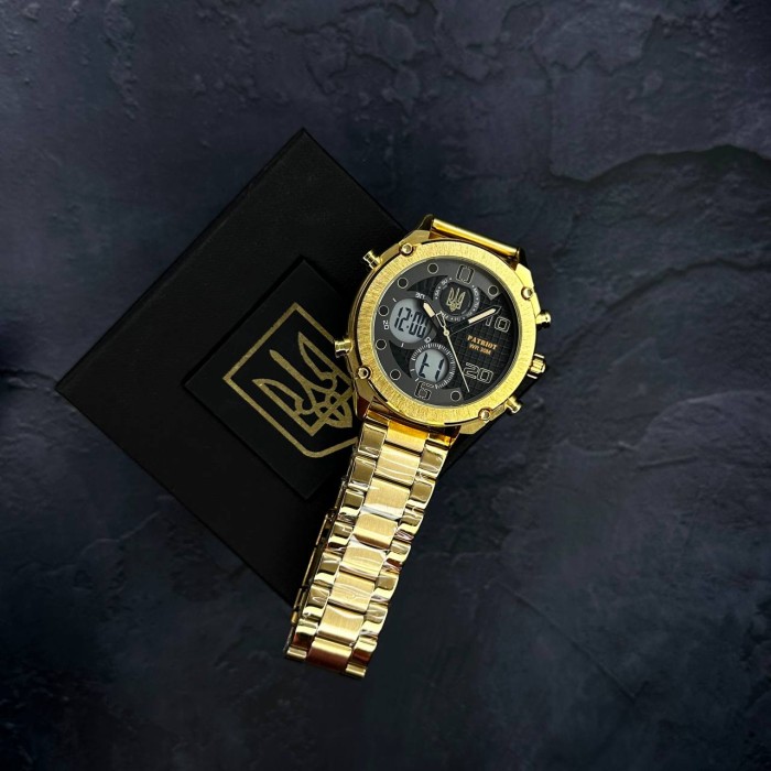 Patriot 017 Тризуб Золото Gold-Black-White Steel