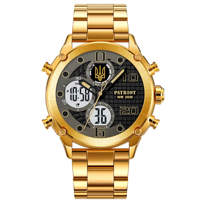 Patriot 017 Тризуб Золото Gold-Black-White Steel