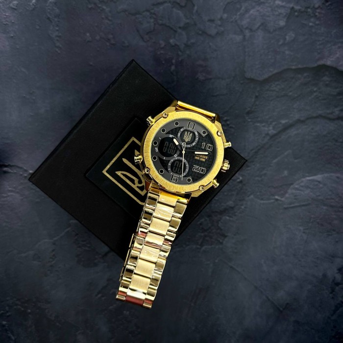 Patriot 017 Тризуб Золото Gold-Black Steel