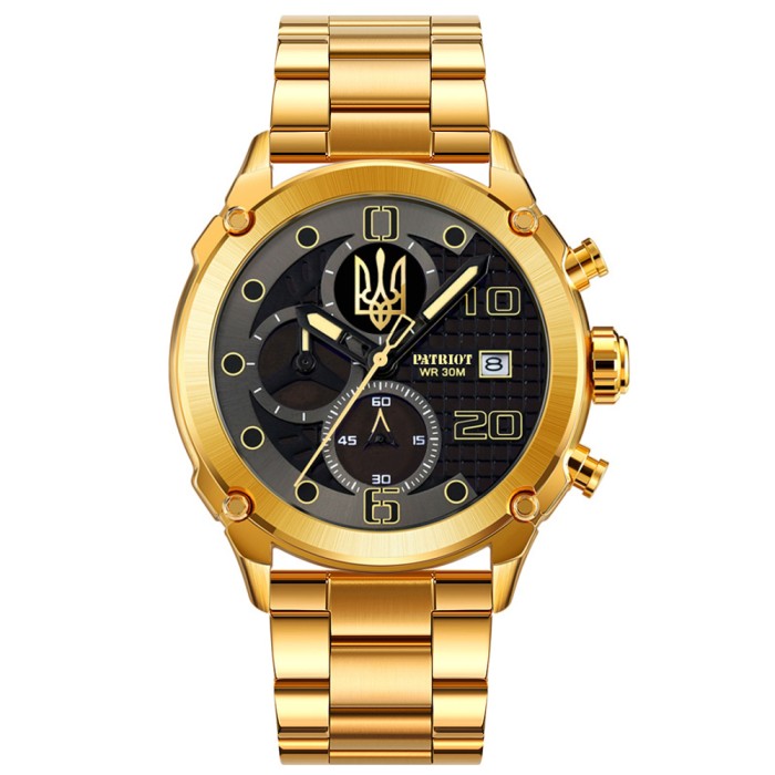 Patriot 016 Тризуб золото Gold-Black Steel