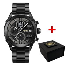 Patriot 016 Тризуб срібло Black-Black Steel