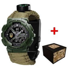 Patriot 005 Тризуб золото Army Green Паракордовий ремінець Army Green + Коробка.