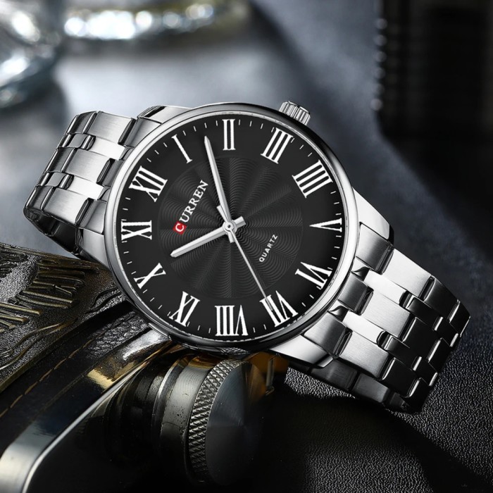Curren 8422 Silver-Black