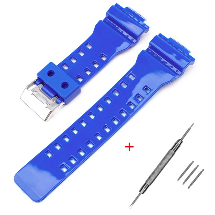 Ремінець для Casio G-Shock GA-100/110 Blue-Glossy SI