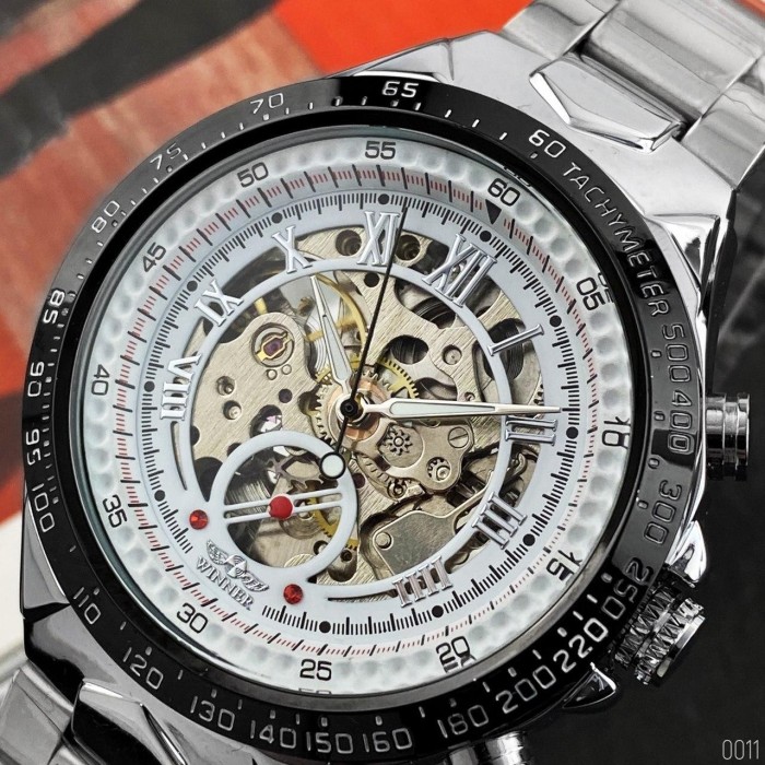 Winner 8067 Silver-Black-White Red Cristal