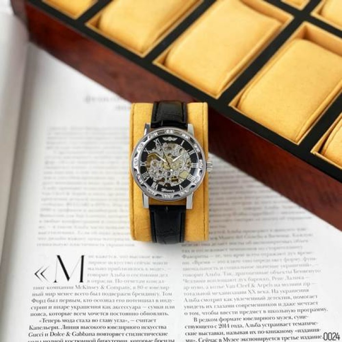 Winner 8008 Diamonds Automatic Black-Silver