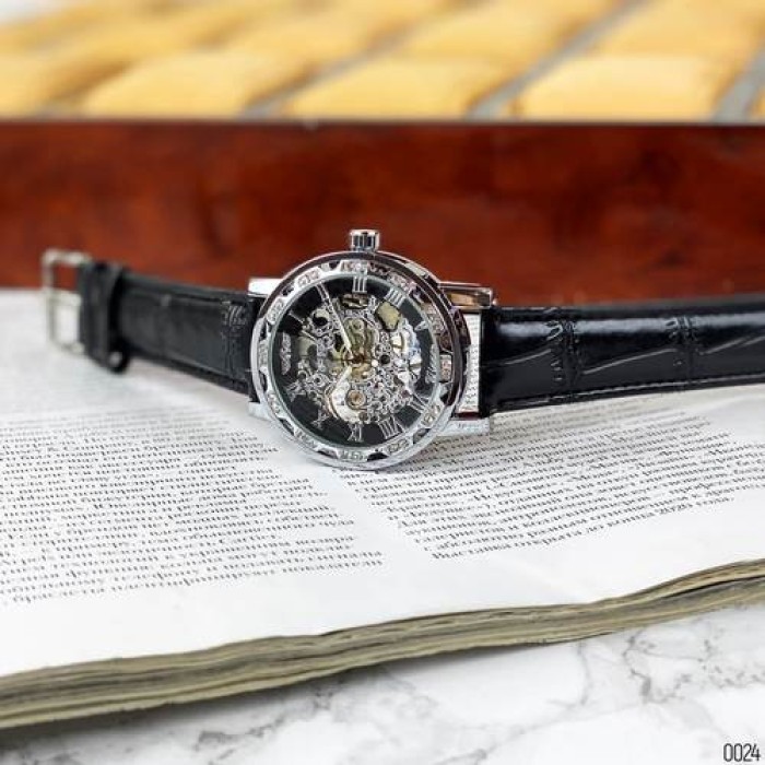 Winner 8008 Diamonds Automatic Black-Silver