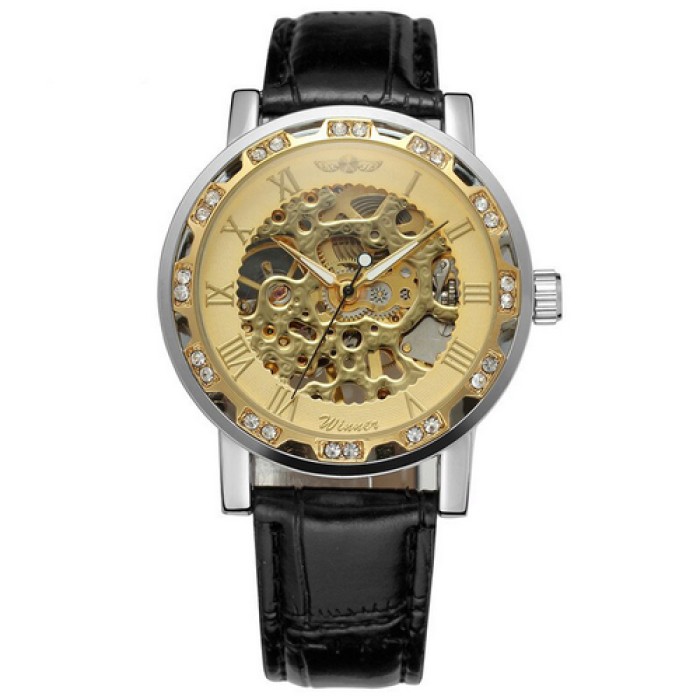 Winner 8012 Diamonds Automatic Black-Silver-Gold
