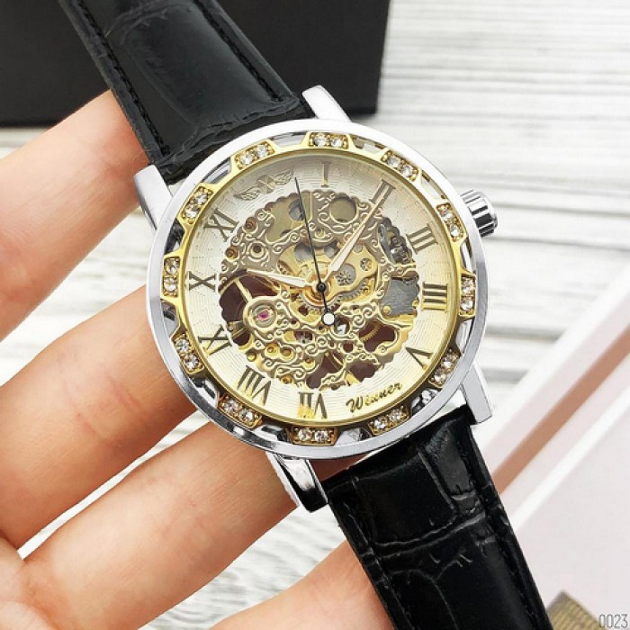 Winner 8012 Diamonds Automatic Black-Silver-Gold-White