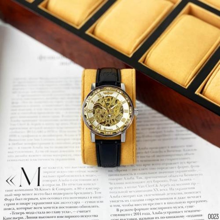 Winner 8012 Diamonds Automatic Black-Silver-Gold-White