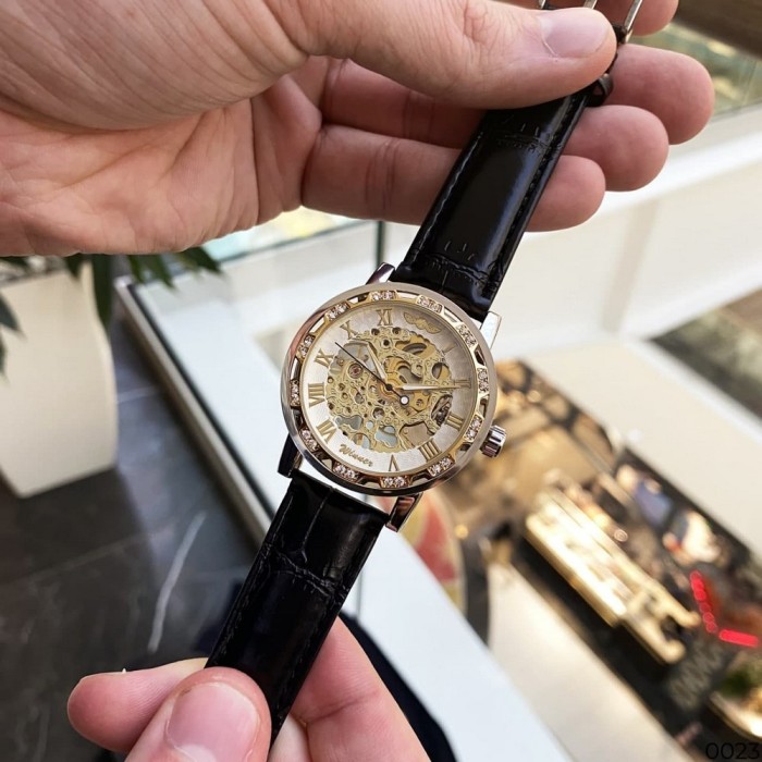 Winner 8012 Diamonds Automatic Black-Silver-Gold-White