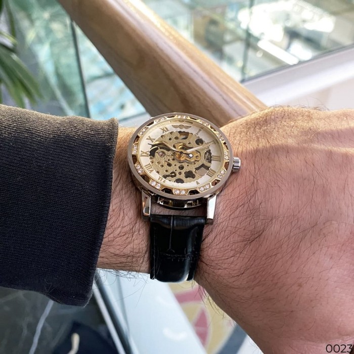 Winner 8012 Diamonds Automatic Black-Silver-Gold-White