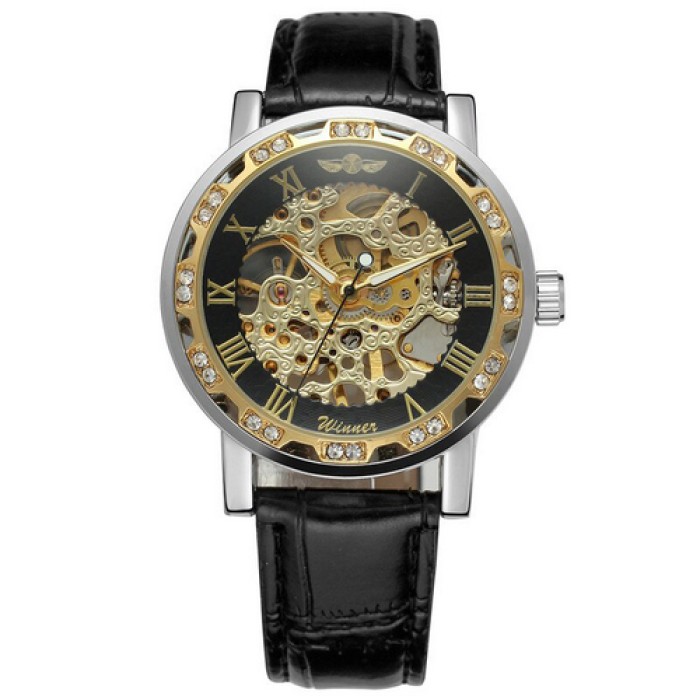 Winner 8012 Diamonds Automatic Black-Silver-Gold-Black
