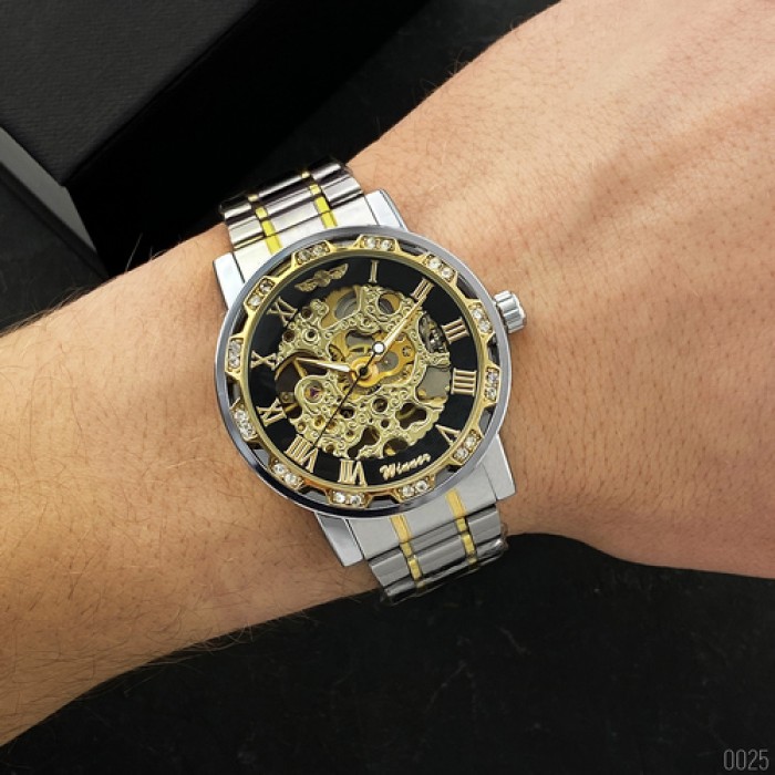 Winner 8012 Diamonds Automatic Silver-Black-Gold