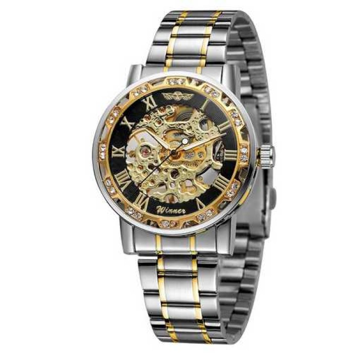 Winner 8012 Diamonds Automatic Silver-Black-Gold