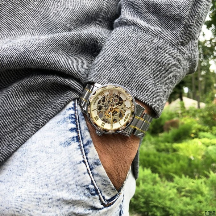 Winner 8012 Diamonds Automatic Silver-Gold-White