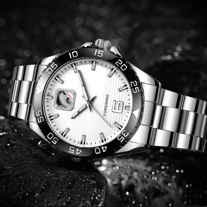 Forsining 8200 Silver-Black-White