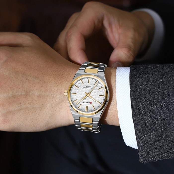 Curren 8439 Silver-Gold-White