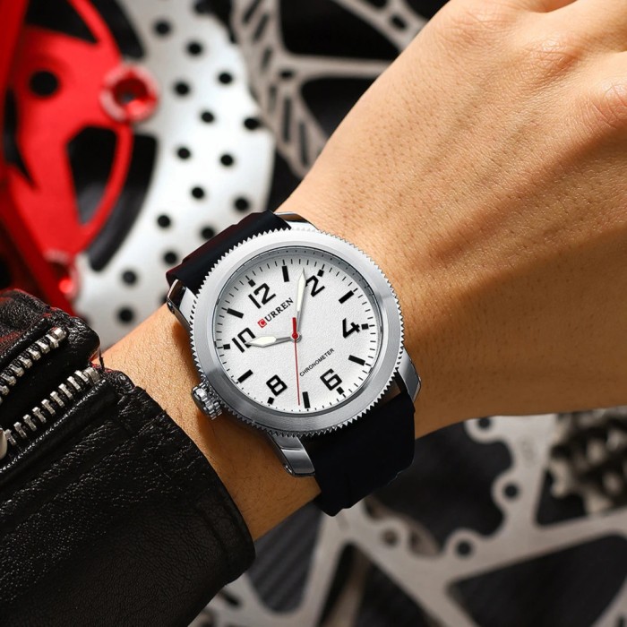 Curren 8454 Silver-White