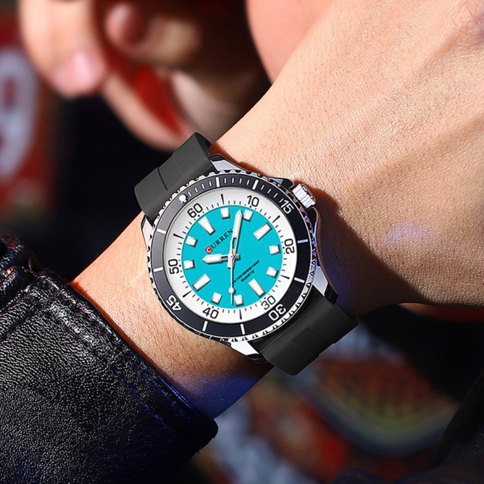 Curren 8448 Silver-Blue-Black