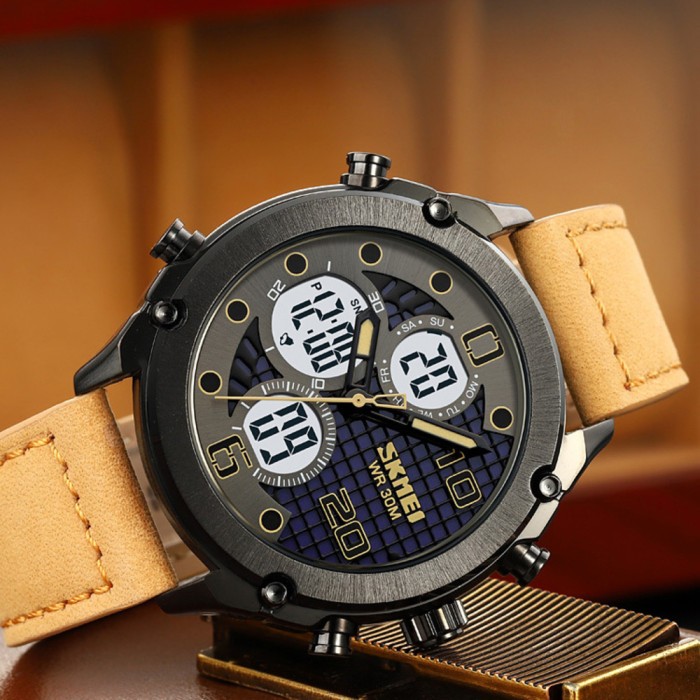 Skmei 1975LLTBNWT Light Brown-White Leather. SALE