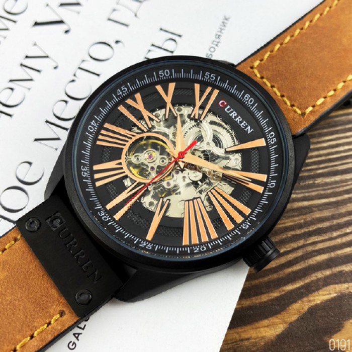 Curren 8299 Black-Gold-Brown