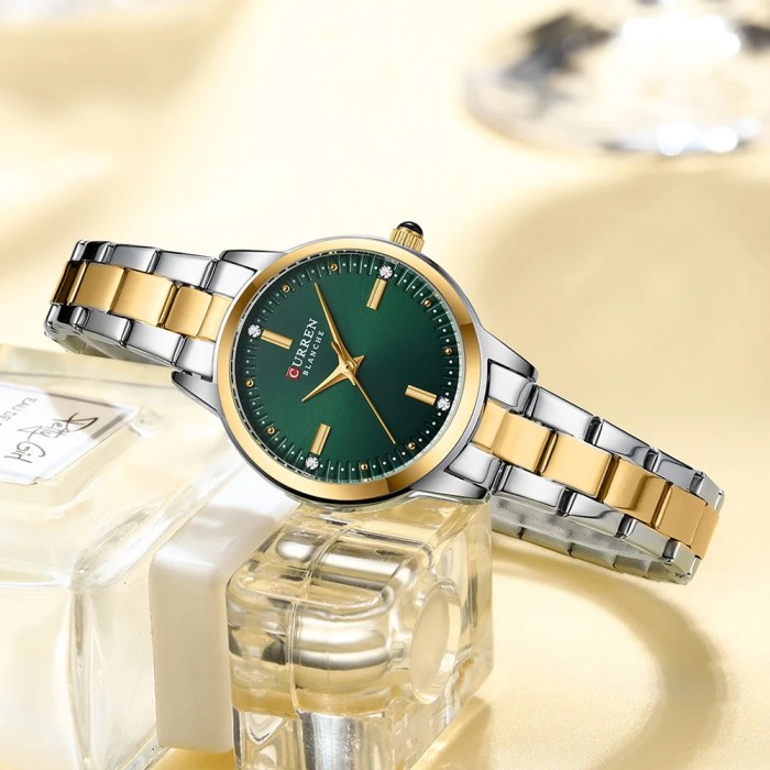 Curren 9094 Silver-Gold-Green