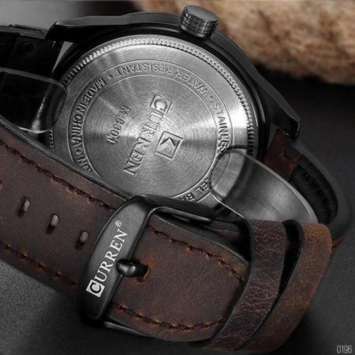 Curren 8301 Black-Dark Brown