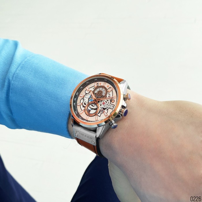 Curren 8380 Silver-Cuprum-Brown