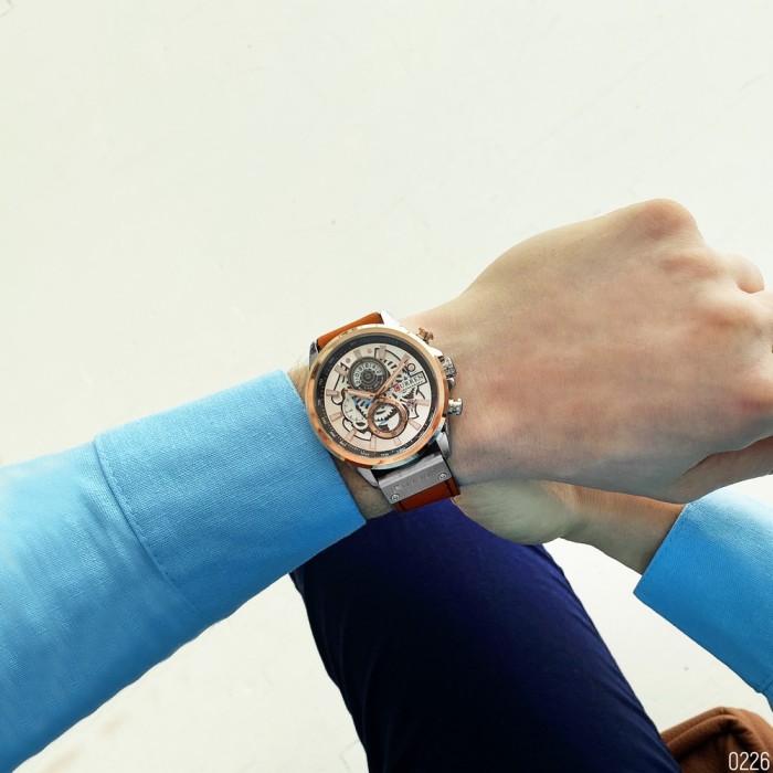 Curren 8380 Silver-Cuprum-Brown