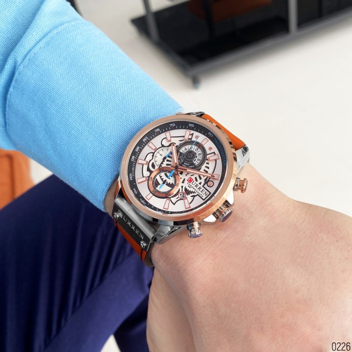 Curren 8380 Silver-Cuprum-Brown