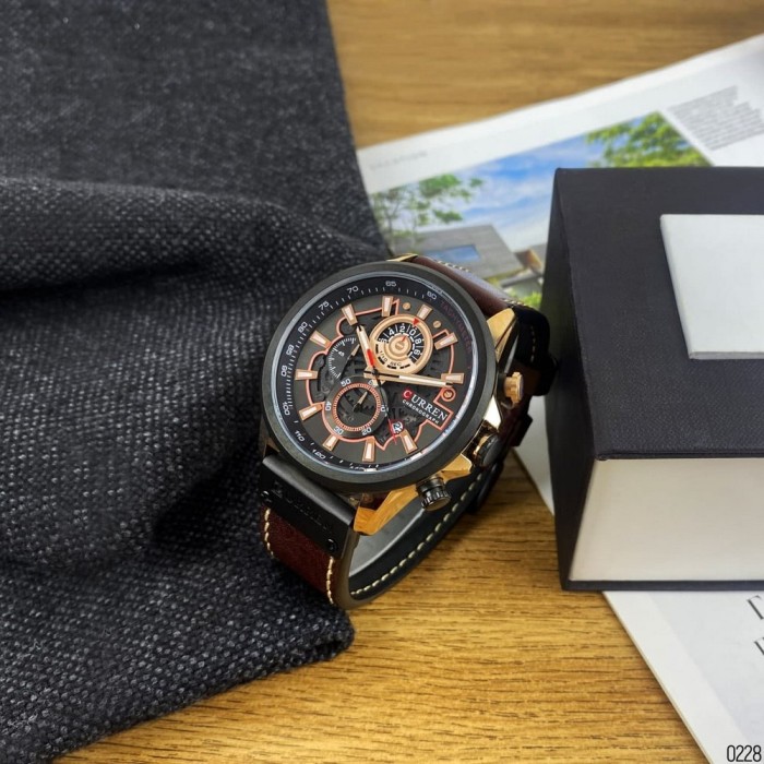 Curren 8380 Black-Cuprum-Dark Brown