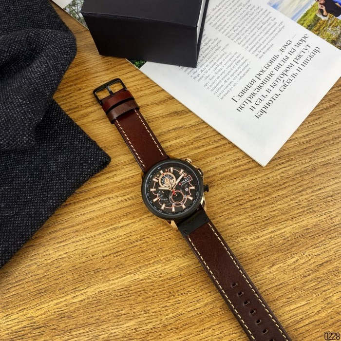 Curren 8380 Black-Cuprum-Dark Brown