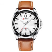 Curren 8379 Silver-White-Brown