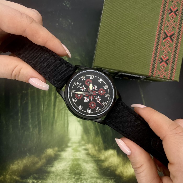 Awarder Embroidery Black-Red Black Battery 10ATM