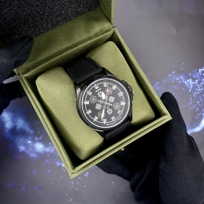 Awarder Embroidery Black-Army Green Black Battery 10ATM