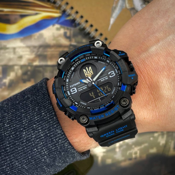 Patriot 001BUUAGD Тризуб золото Чорні з синім. + Коробка.