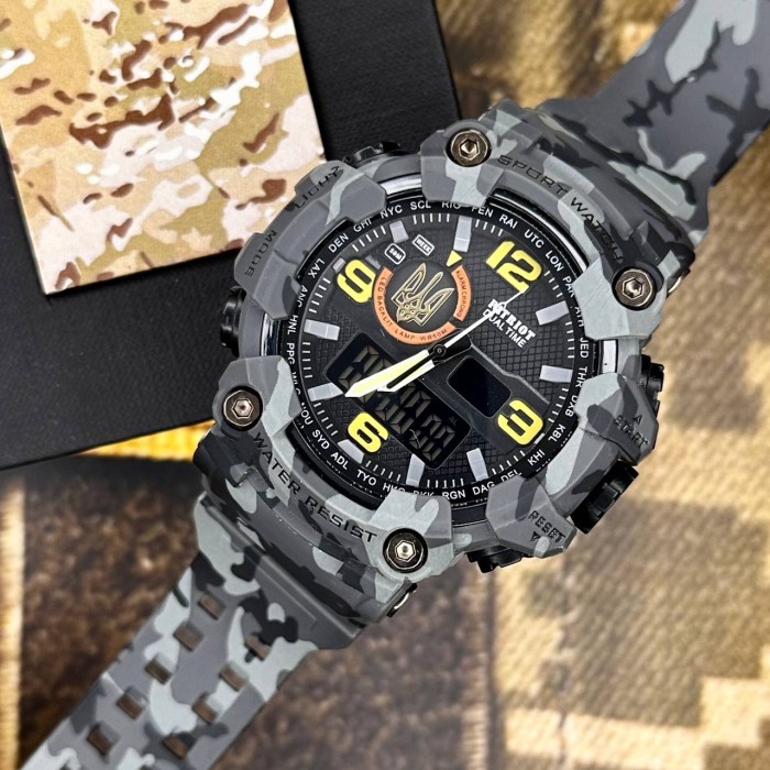 Patriot 002CMGYUAGD Тризуб золото Сірий камуфляж + Коробка.