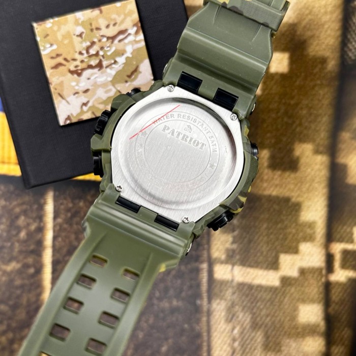 Patriot 002CMGRUASI Тризуб срібло Зелений камуфляж + Коробка.