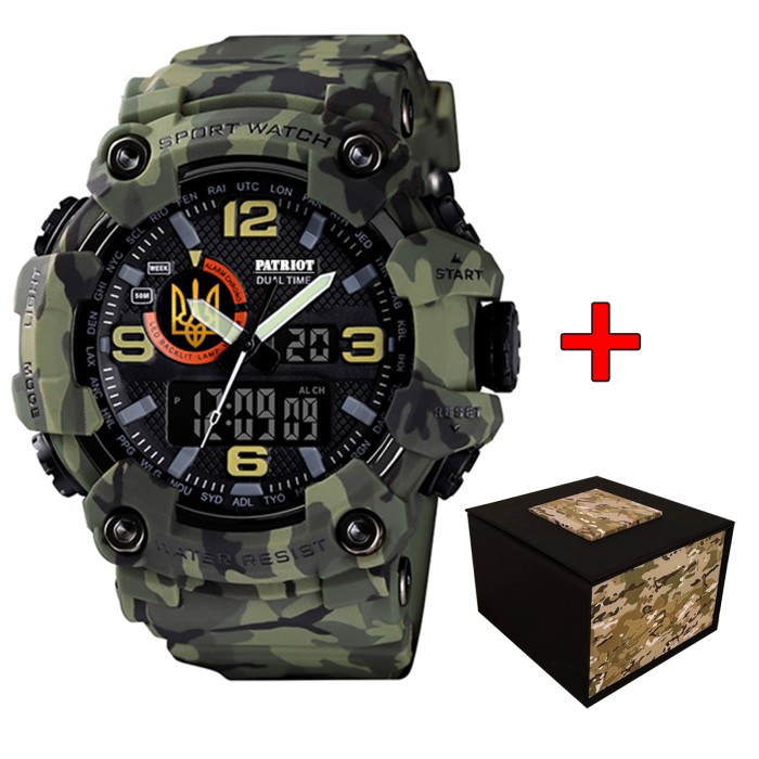 Patriot 002CMGRUAGD Тризуб золото Зелений камуфляж + Коробка.