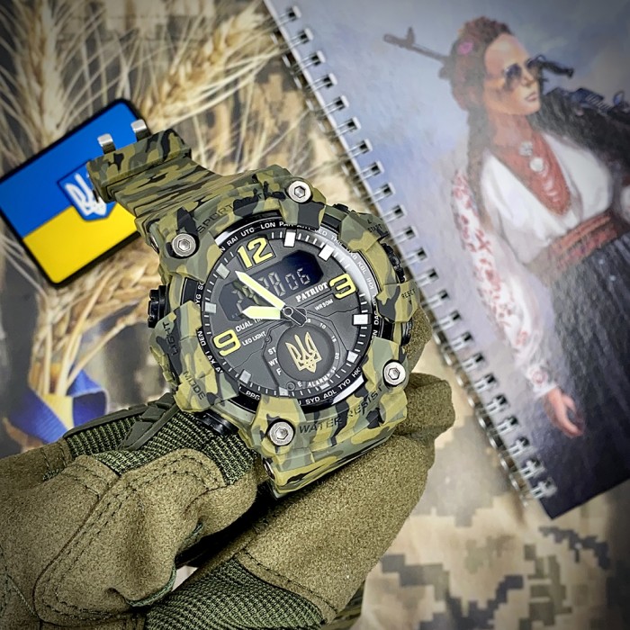 Patriot 004CMGRUAGD Тризуб золото Зелений камуфляж + Коробка.