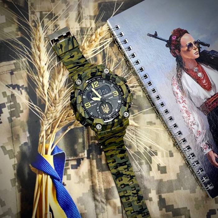 Patriot 004CMGRUAGD Тризуб золото Зелений камуфляж + Коробка.