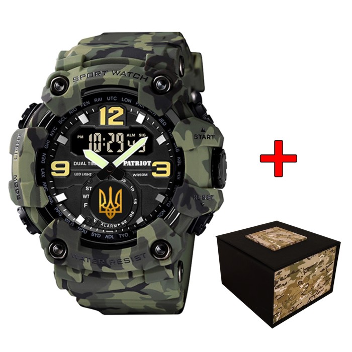 Patriot 004CMGRUAGD Тризуб золото Зелений камуфляж + Коробка.