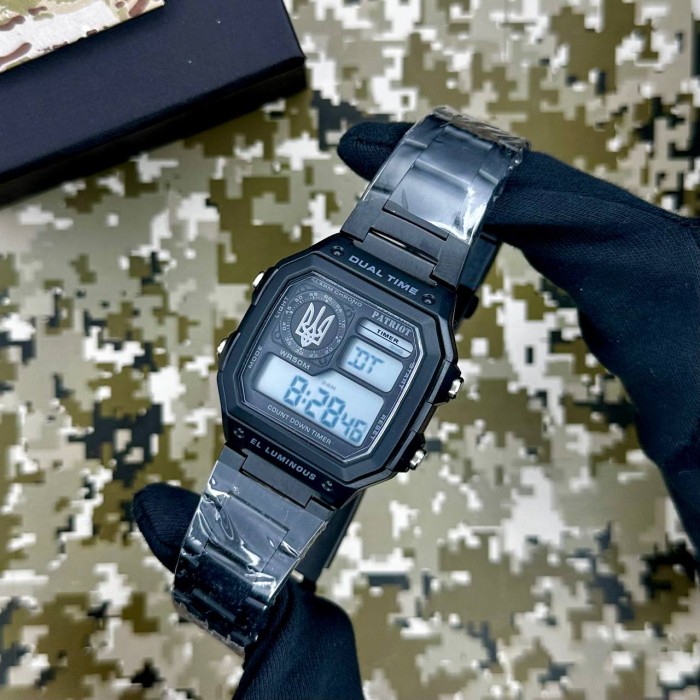 Patriot 011SIUASI Тризуб срібло Чорні + Коробка